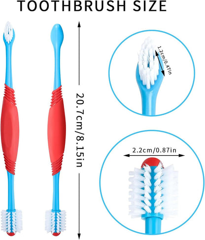 Dog Toothbrush 360 Degree Dog Tooth Brush, Dual Head Dog Tooth Brushing Kit Non Slip Toothbrush For Dogs And Cat Teeth Clean Pet Toothbrush Dental Care